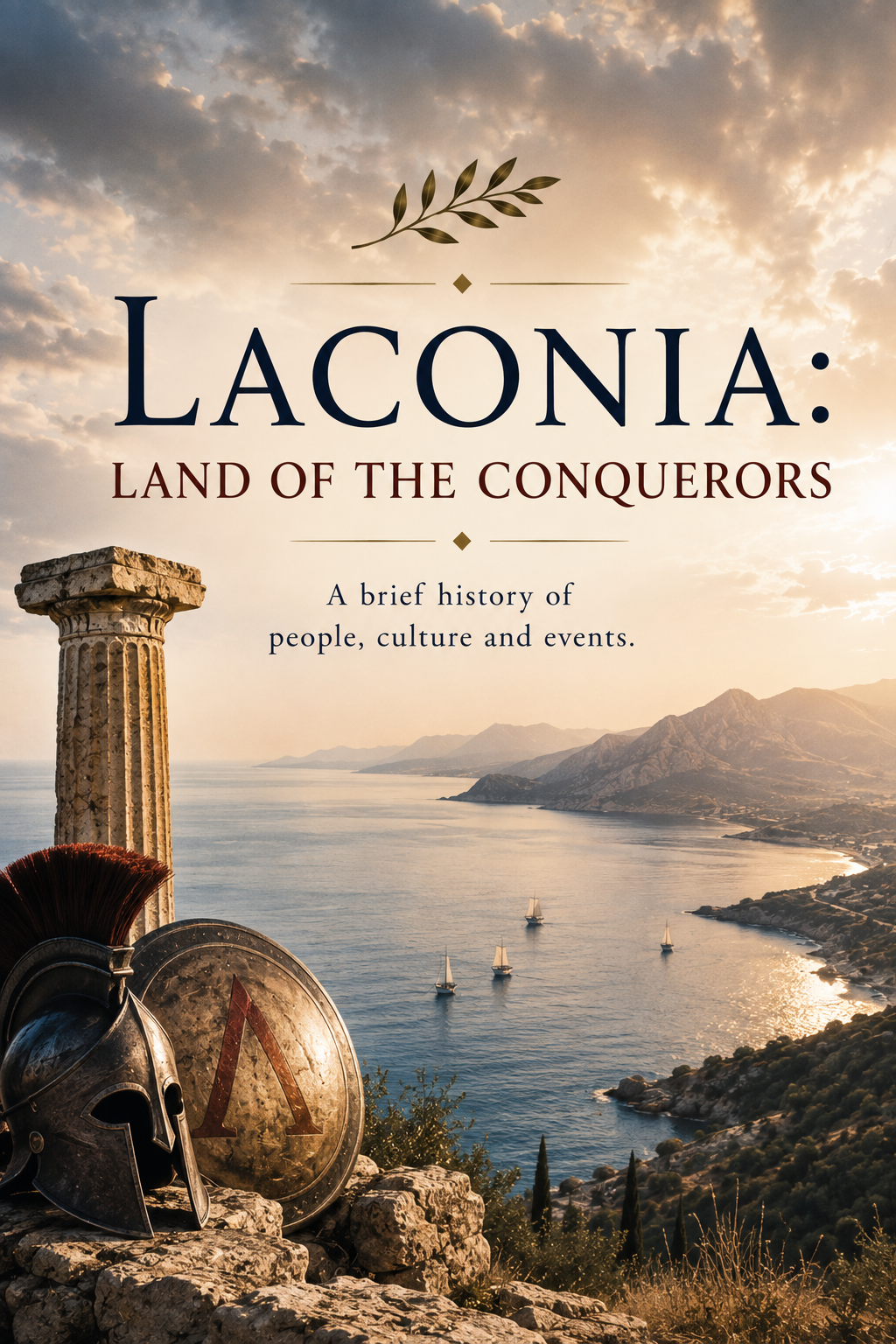 Cover art for the eBook “Laconia: Land of the Conquerors”.