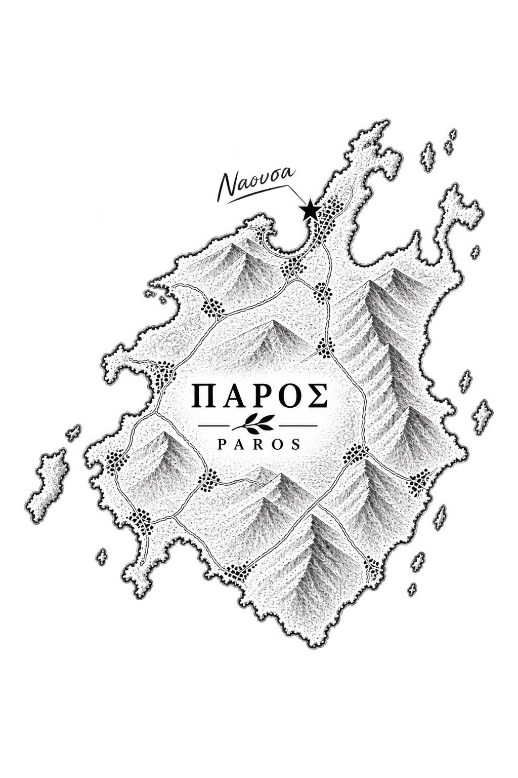 Canvas wall art portraying the town of Naousa, Greece, 6″×6″ size.