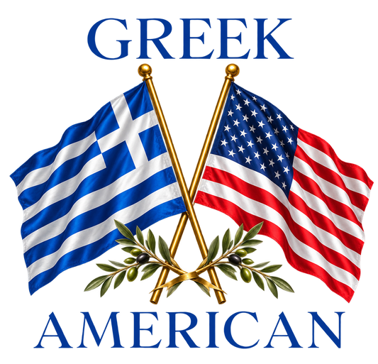 Greek American Flags Olive Branches