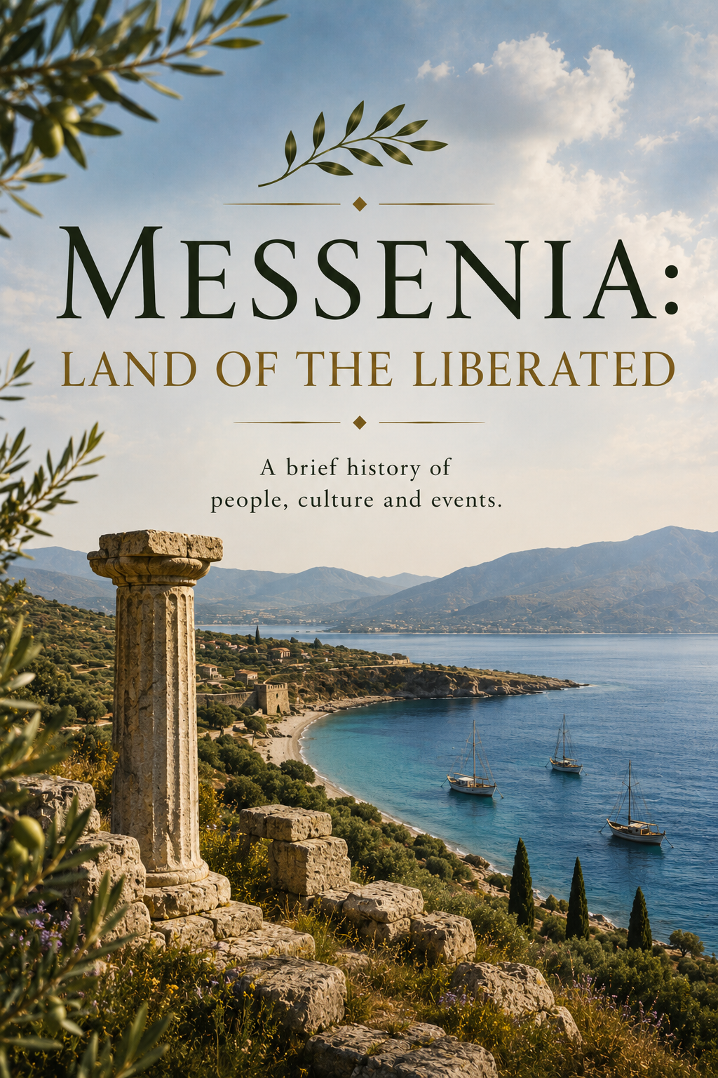 Cover art for the eBook “Messenia: Land of the Liberated”.