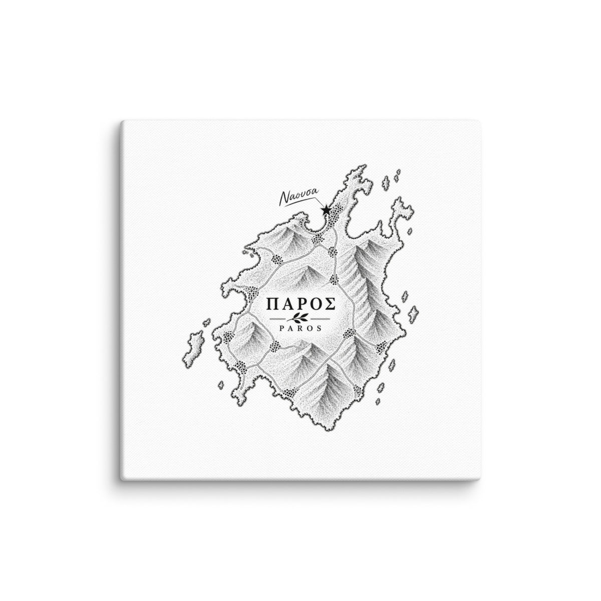 Canvas wall art portraying the town of Naousa, Greece, 10″×10″ size.