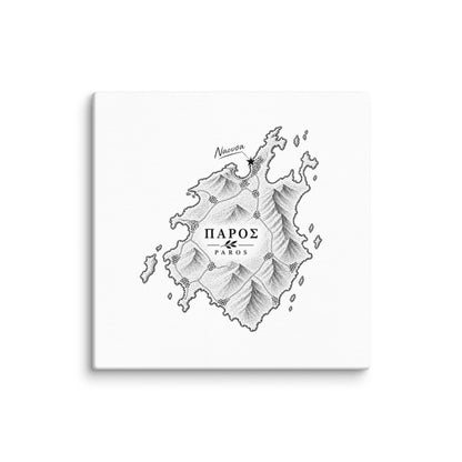 Canvas wall art portraying the town of Naousa, Greece, 10″×10″ size.