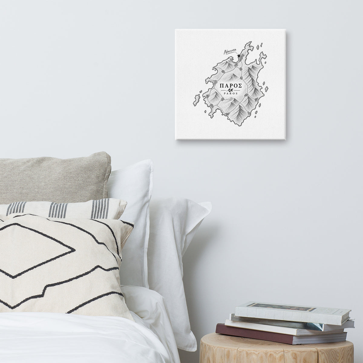 Canvas wall art portraying the town of Naousa, Greece — additional product photo.
