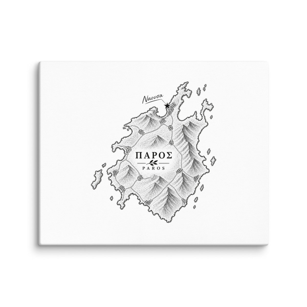 Canvas wall art portraying the town of Naousa, Greece, 16″×20″ size.