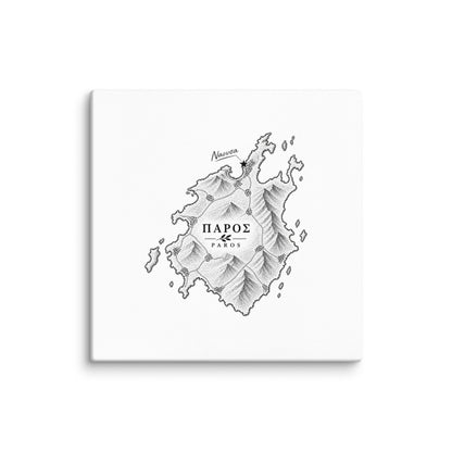 Canvas wall art portraying the town of Naousa, Greece, 18″×18″ size.