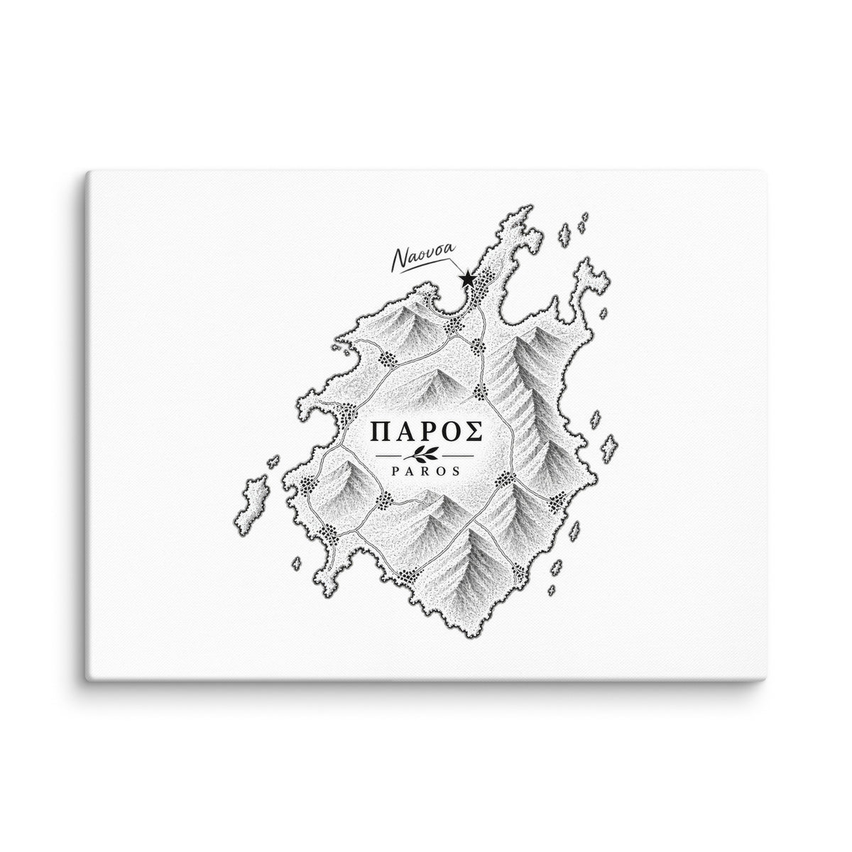 Canvas wall art portraying the town of Naousa, Greece, 18″×24″ size.