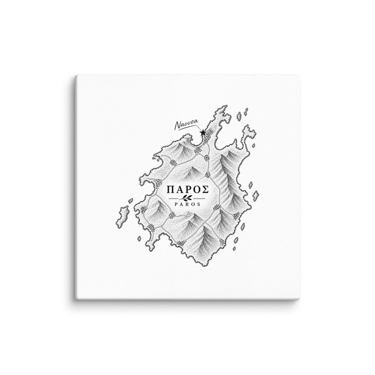Canvas wall art portraying the town of Naousa, Greece, 24″×24″ size.