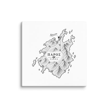 Canvas wall art portraying the town of Naousa, Greece, 28″×28″ size.