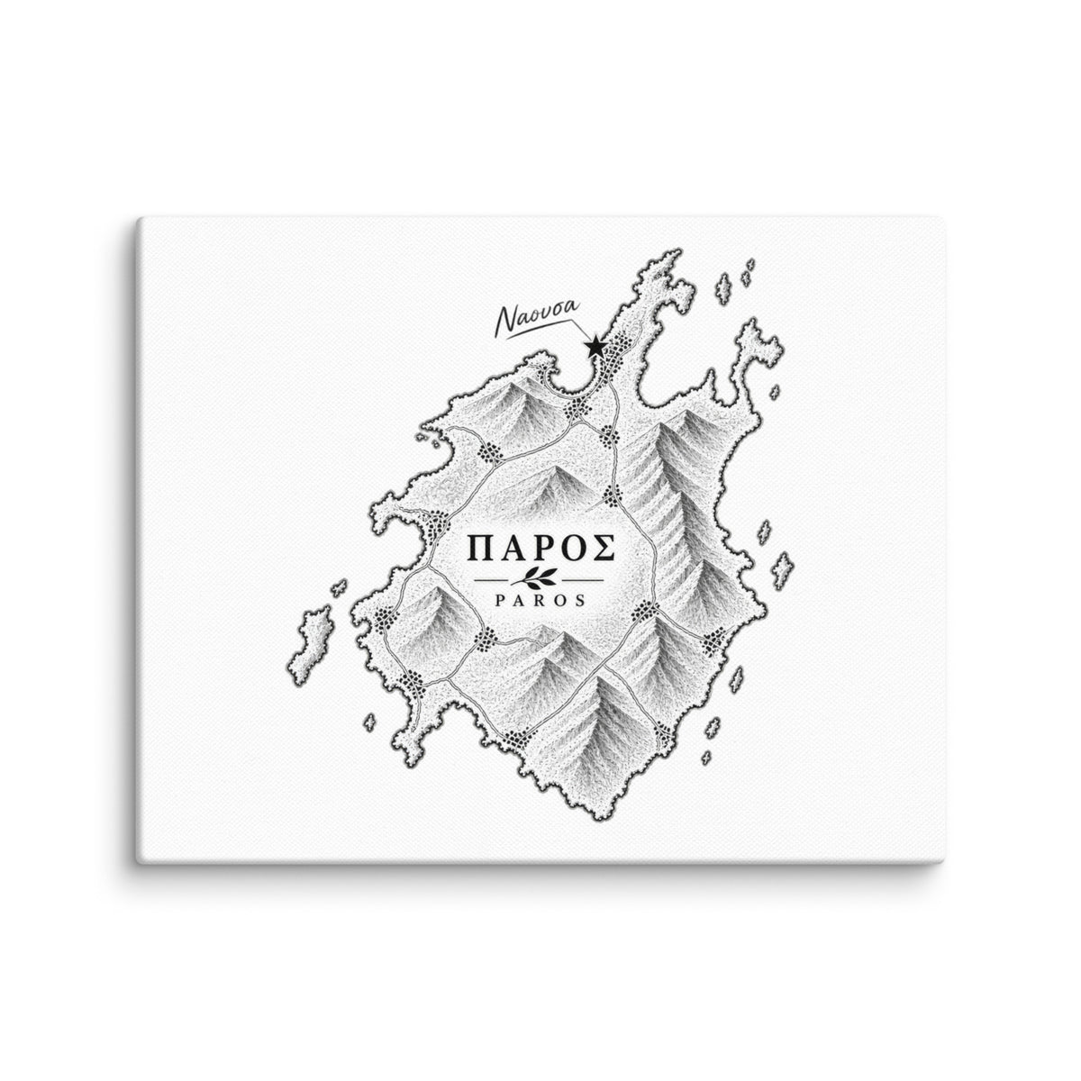 Canvas wall art portraying the town of Naousa, Greece, 8″×10″ size.