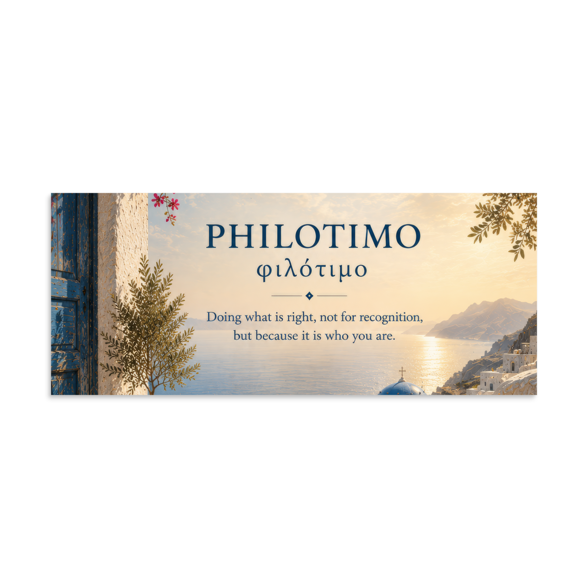 Poster featuring an artful design around the Greek concept of philotimo — additional product photo.