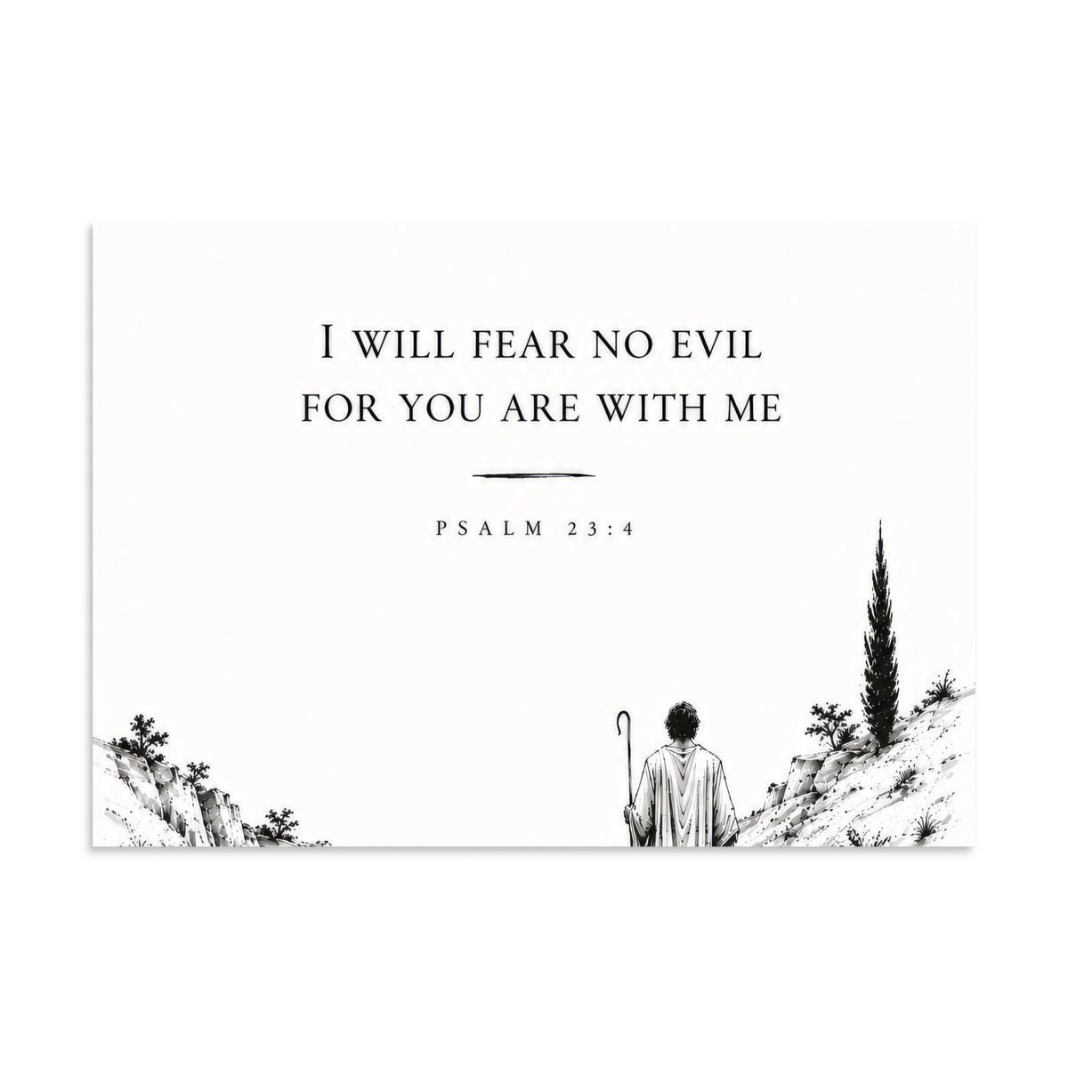 Scripture poster featuring Psalm 23:4, 11.69″×16.54″ size.