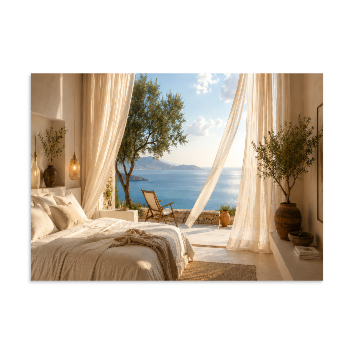 Illustrated poster of Chalkidiki's coastline and natural landscape, 11.69″×16.54″ size.