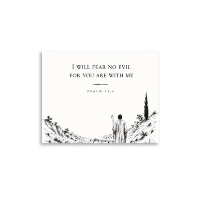Scripture poster featuring Psalm 23:4, 11″×14″ size.