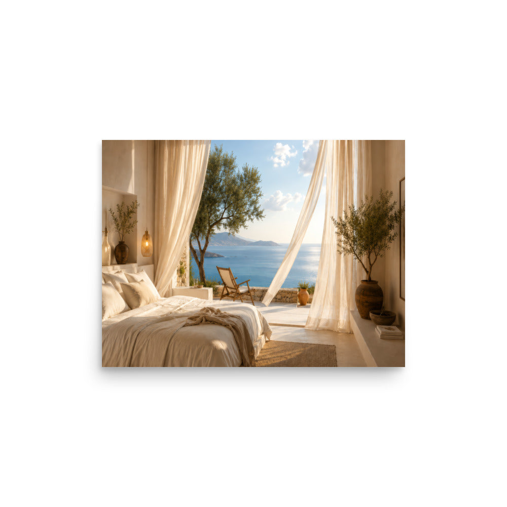 Illustrated poster of Chalkidiki's coastline and natural landscape, 12″×16″ size.