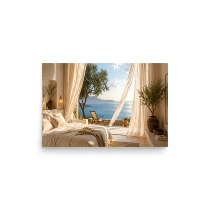 Illustrated poster of Chalkidiki's coastline and natural landscape, 12″×18″ size.