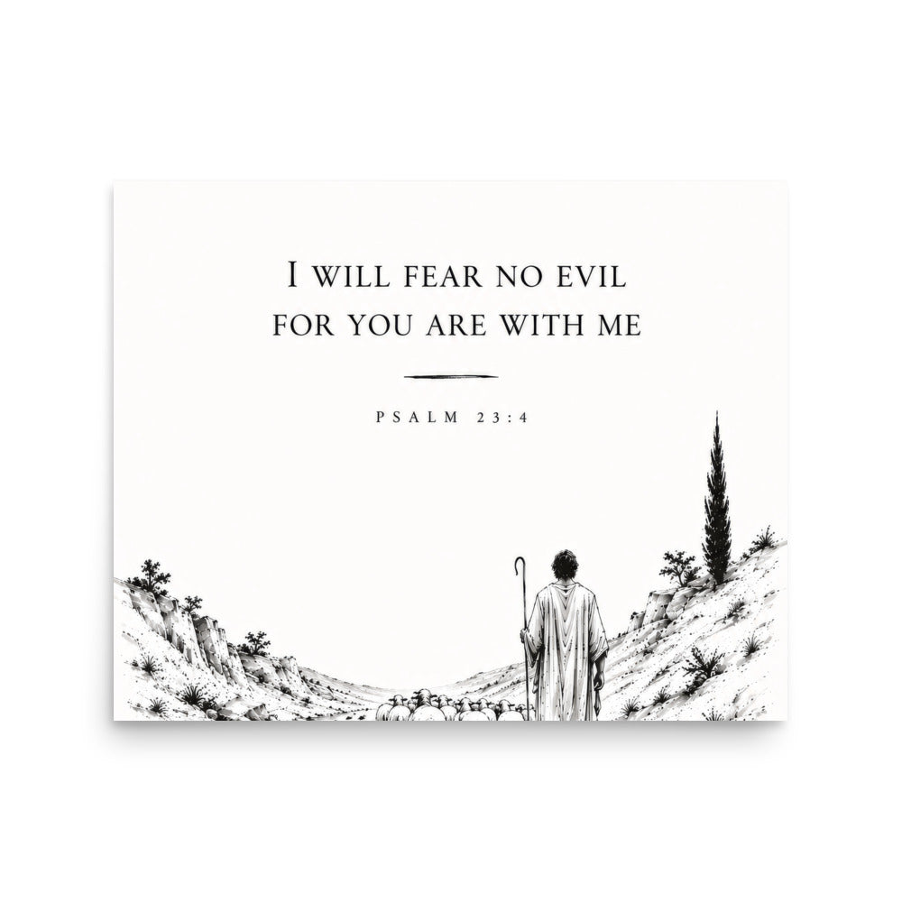 Scripture poster featuring Psalm 23:4 — additional product photo.