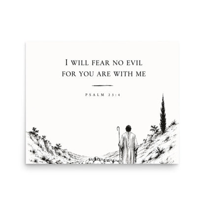 Scripture poster featuring Psalm 23:4 — additional product photo.