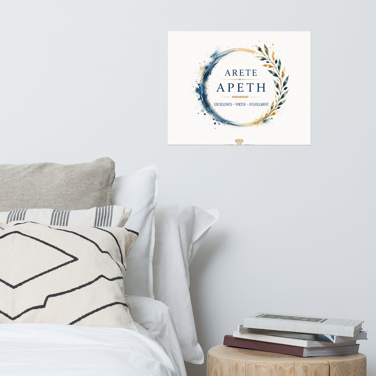 Minimalist poster featuring the Greek concept of arete (excellence and virtue) — additional product photo.