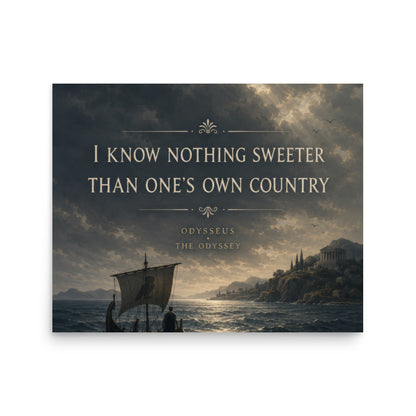 Illustrated poster depicting Odysseus and the journey of The Odyssey — additional product photo.