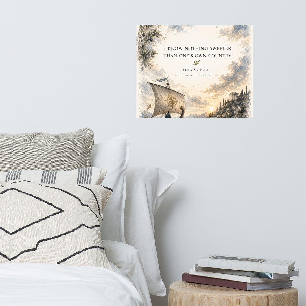 Illustrated poster depicting Odysseus and the journey of The Odyssey — additional product photo.