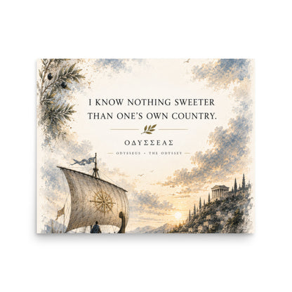 Illustrated poster depicting Odysseus and the journey of The Odyssey — additional product photo.
