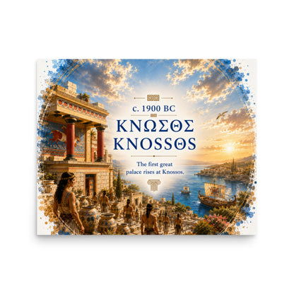 Illustrated poster interpreting ancient Knossos and Bronze Age Crete — additional product photo.
