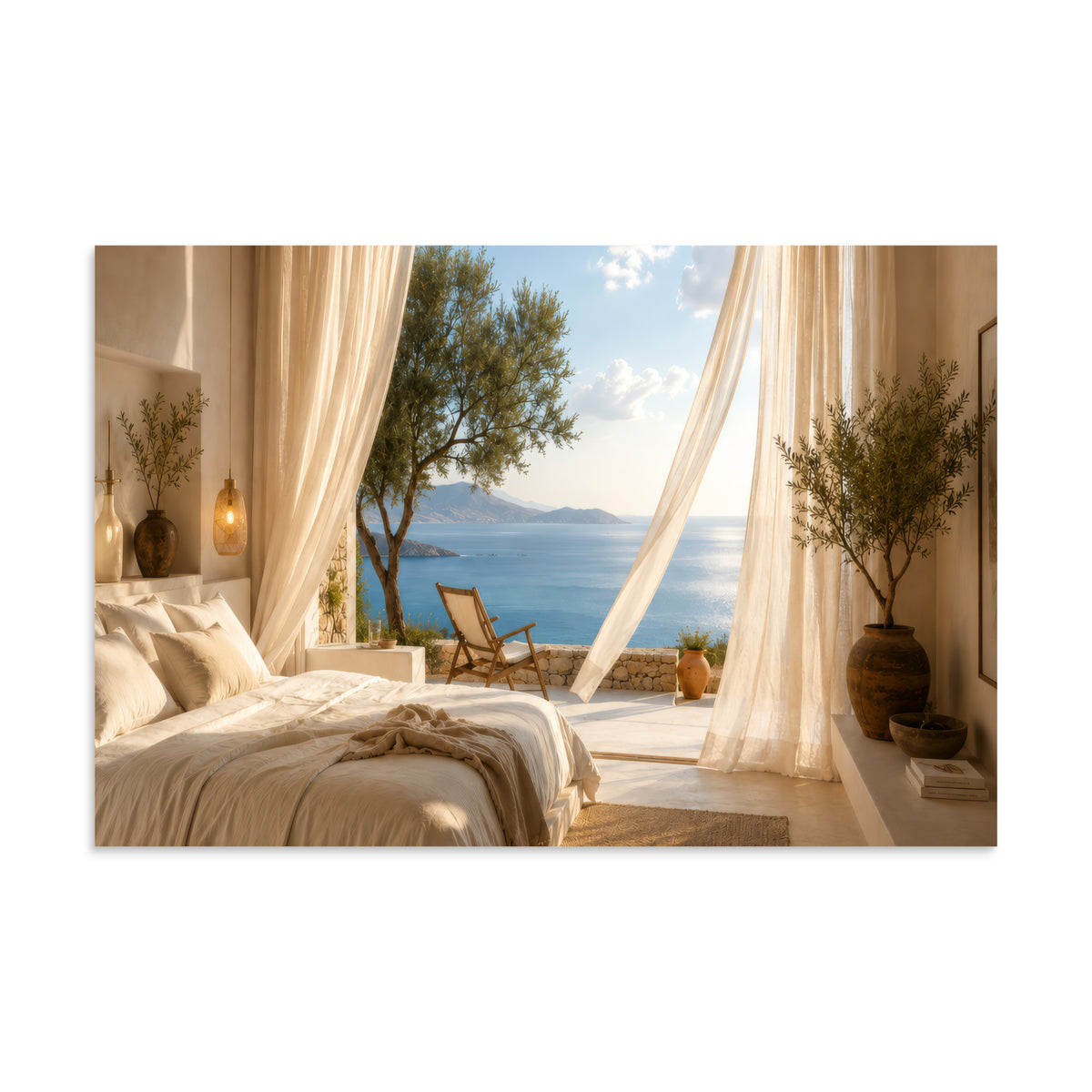 Illustrated poster of Chalkidiki's coastline and natural landscape, 16″×24″ size.
