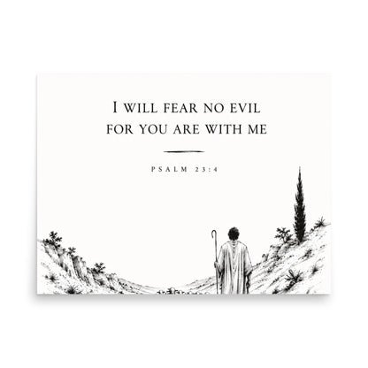Scripture poster featuring Psalm 23:4, 18″×24″ size.