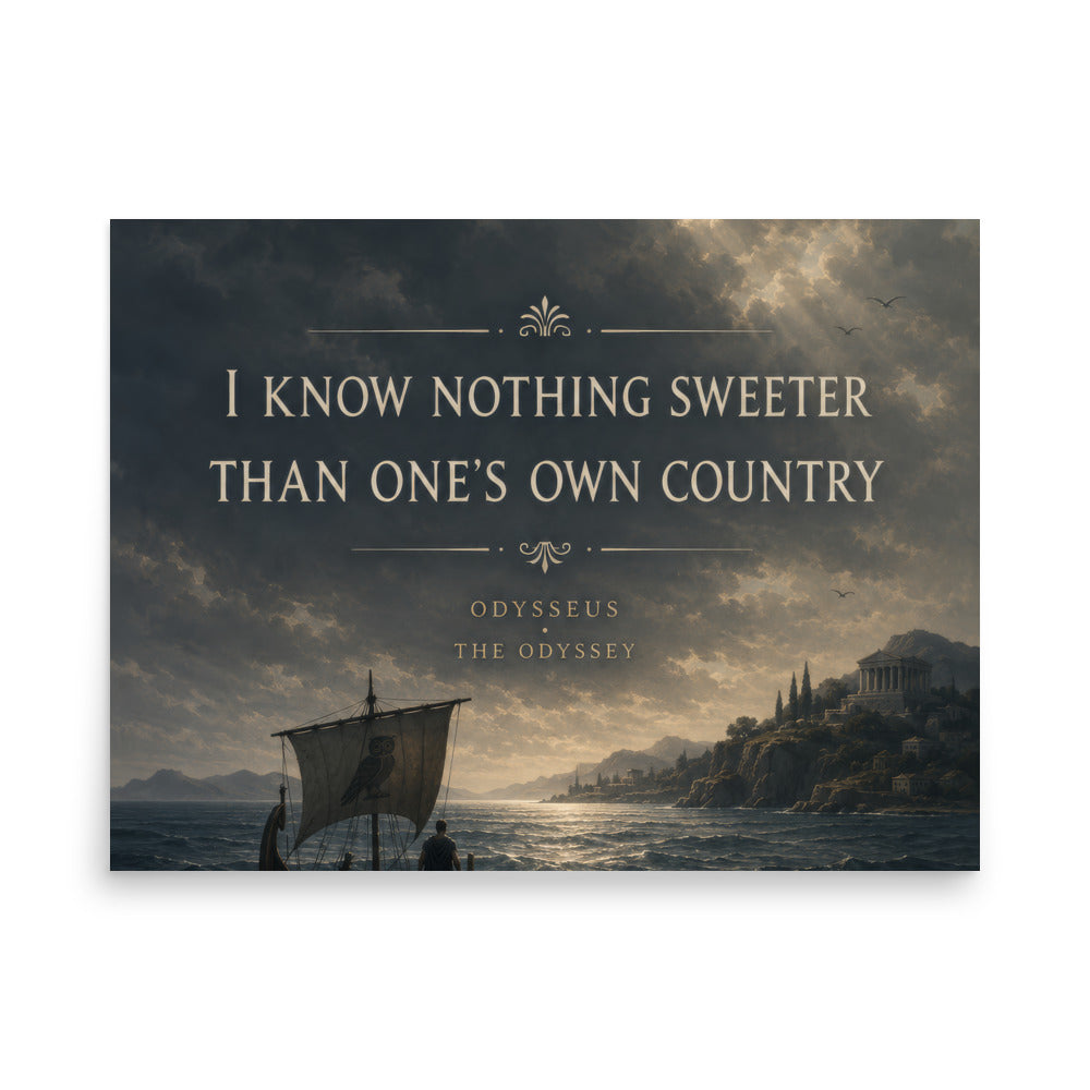 Illustrated poster depicting Odysseus and the journey of The Odyssey — additional product photo.