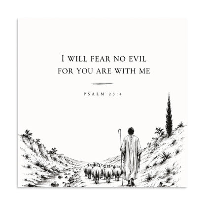 Scripture poster featuring Psalm 23:4, 20″×20″ size.