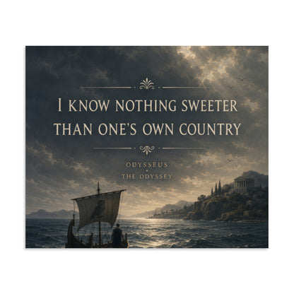 Illustrated poster depicting Odysseus and the journey of The Odyssey, 20″×24″ size.