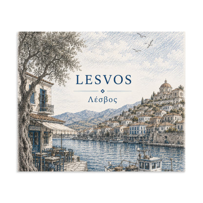 Lesvos destination poster from the Hellenic Sketch Archive collection, 20″×24″ size.