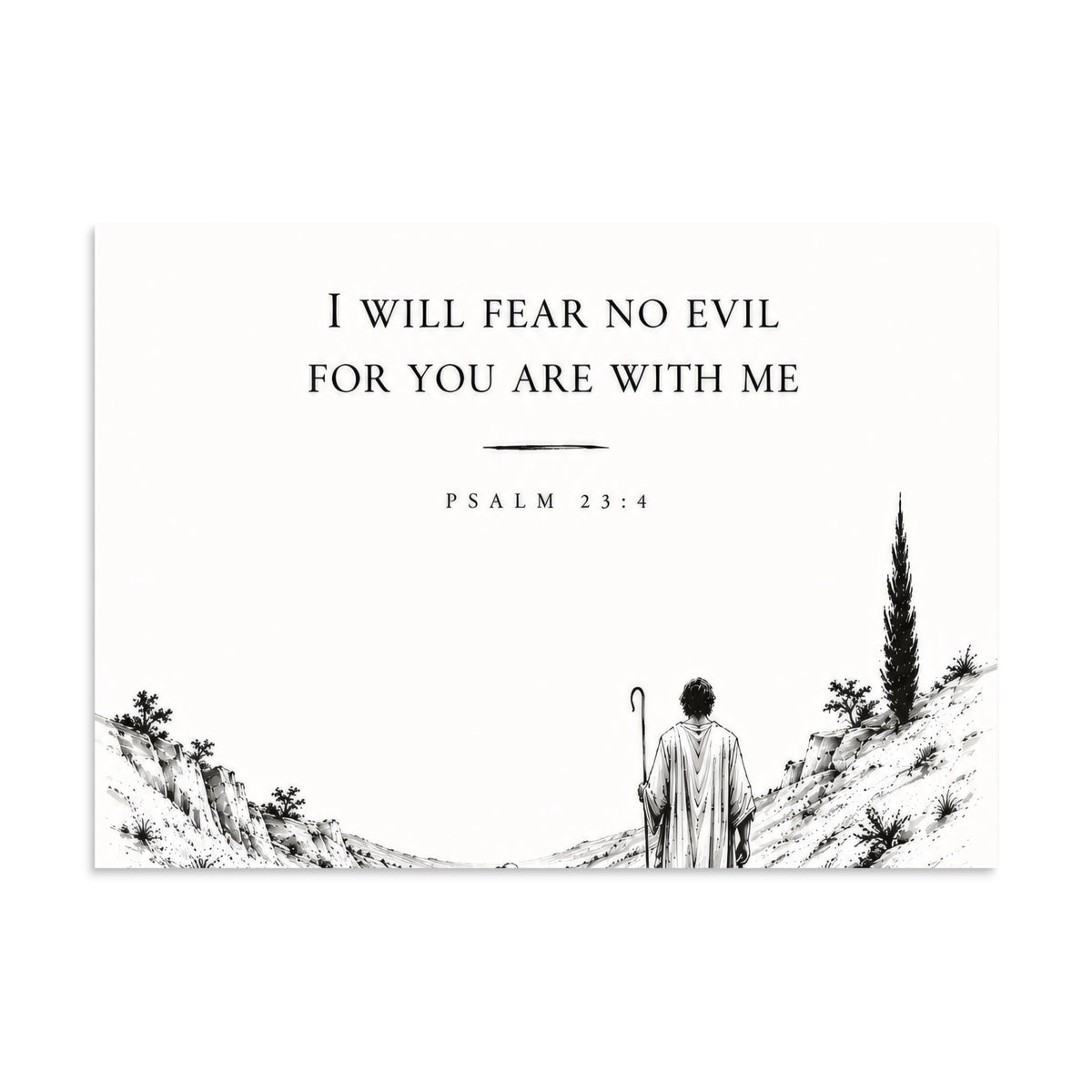 Scripture poster featuring Psalm 23:4, 20″×28″ size.