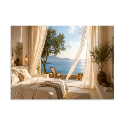Illustrated poster of Chalkidiki's coastline and natural landscape, 20″×28″ size.