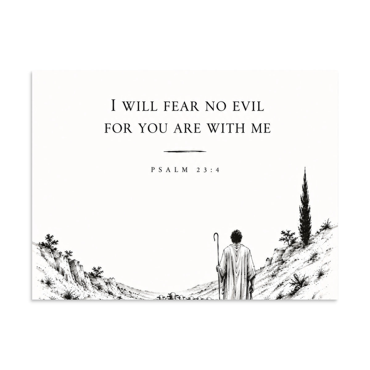 Scripture poster featuring Psalm 23:4 — additional product photo.