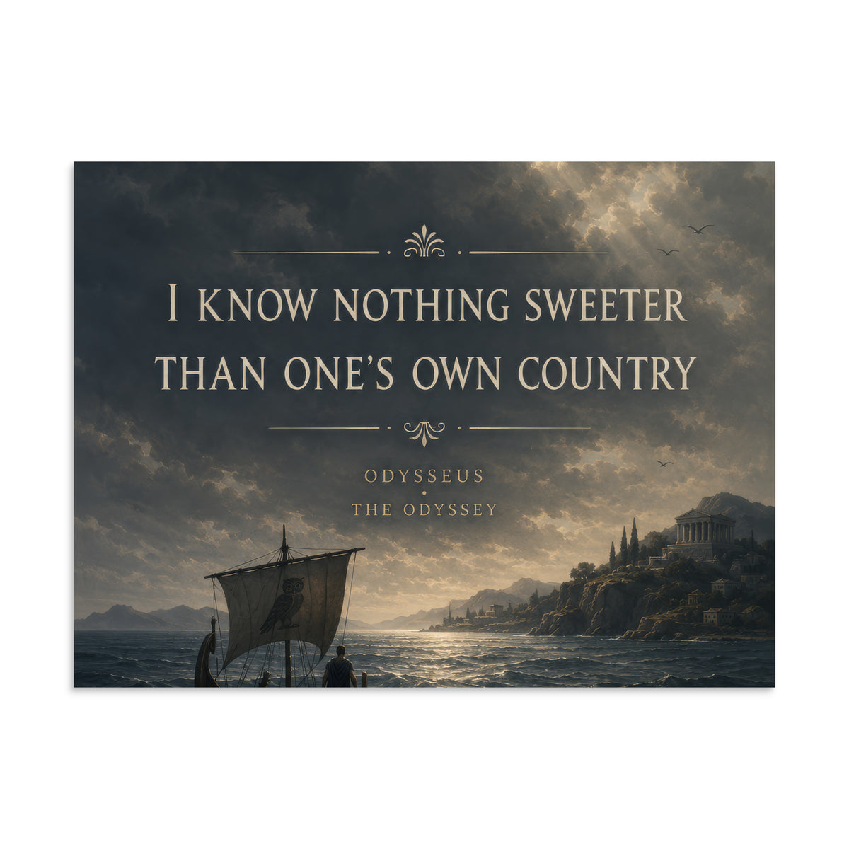 Illustrated poster depicting Odysseus and the journey of The Odyssey — additional product photo.