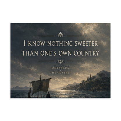 Illustrated poster depicting Odysseus and the journey of The Odyssey — additional product photo.