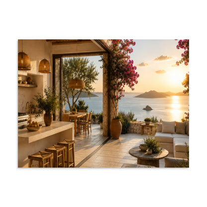 Illustrated poster of a Mediterranean kitchen inspired by the Ionian islands — additional product photo.