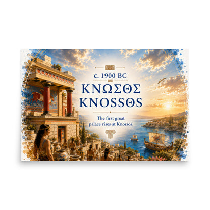 Illustrated poster interpreting ancient Knossos and Bronze Age Crete — additional product photo.