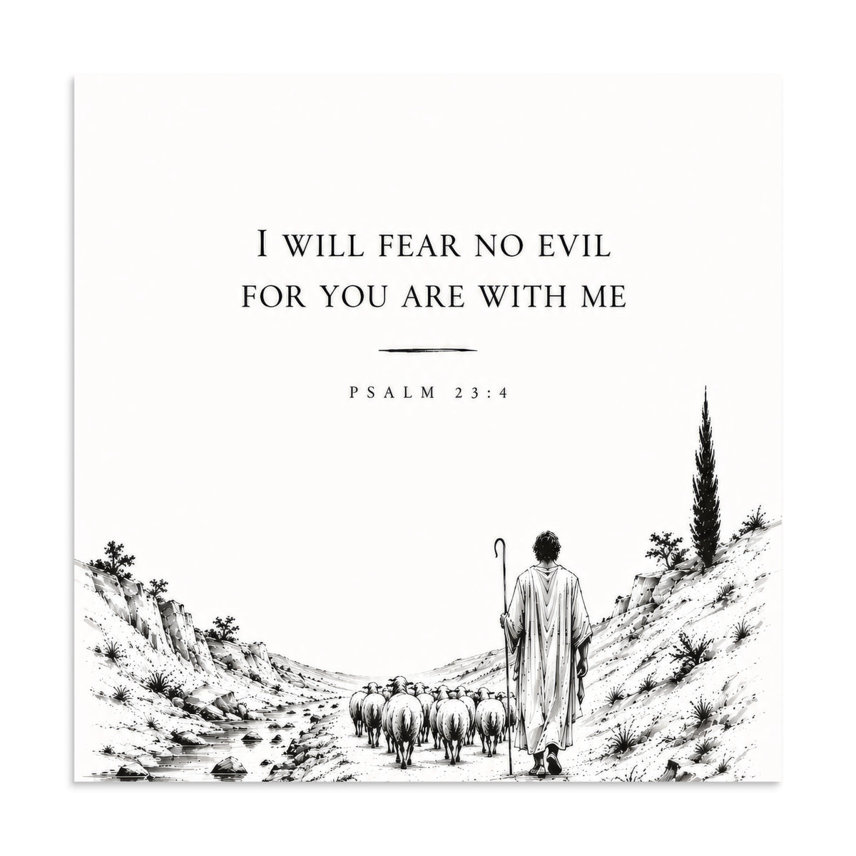 Scripture poster featuring Psalm 23:4 — additional product photo.