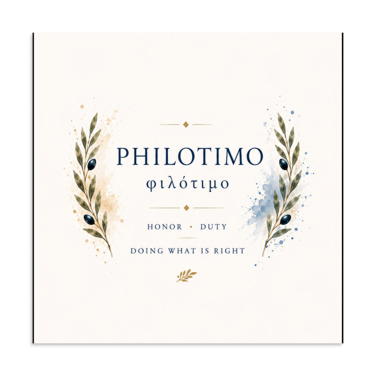 Poster featuring an artful design around the Greek concept of philotimo — additional product photo.