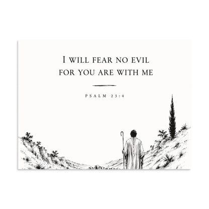Scripture poster featuring Psalm 23:4, 6″×8″ size.