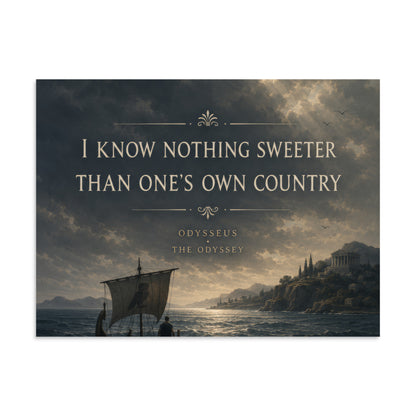 Illustrated poster depicting Odysseus and the journey of The Odyssey, 6″×8″ size.