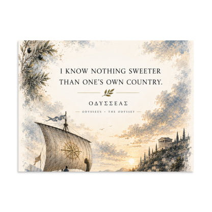 Illustrated poster depicting Odysseus and the journey of The Odyssey — additional product photo.