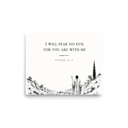 Scripture poster featuring Psalm 23:4, 8″×10″ size.