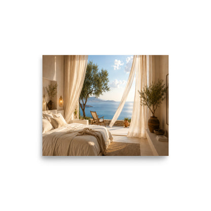 Illustrated poster of Chalkidiki's coastline and natural landscape, 8″×10″ size.