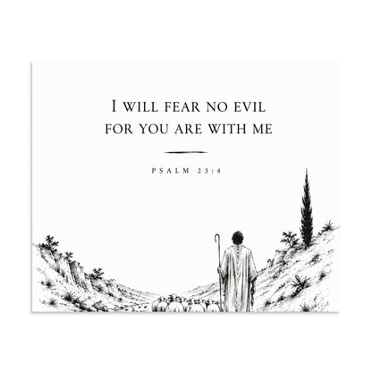 Scripture poster featuring Psalm 23:4, 9″×11″ size.