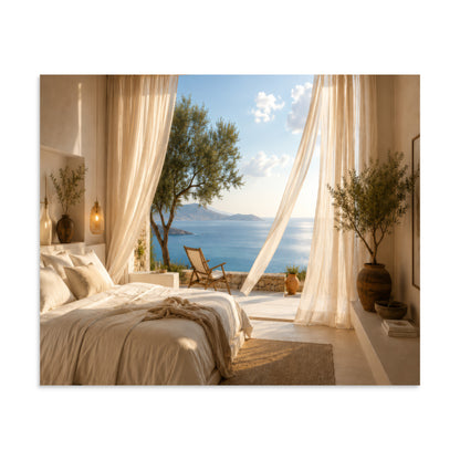 Illustrated poster of Chalkidiki's coastline and natural landscape, 9″×11″ size.