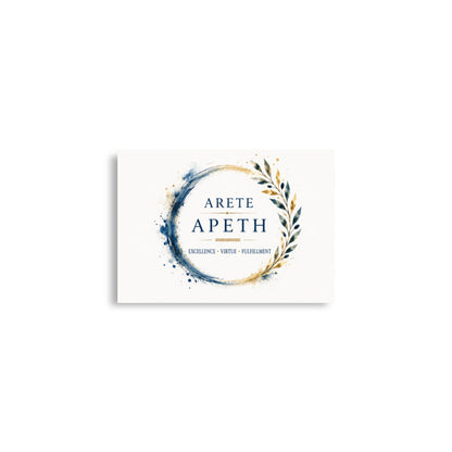 Minimalist poster featuring the Greek concept of arete (excellence and virtue), A2 (16.5″×23.3″) size.