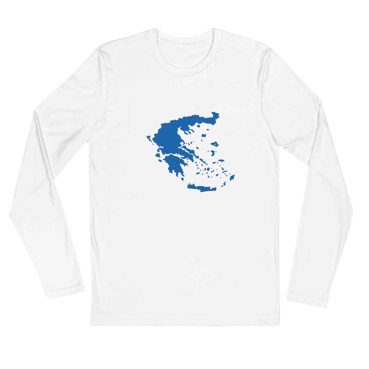 Long sleeve shirt featuring a blue and white map of Greece, S size.
